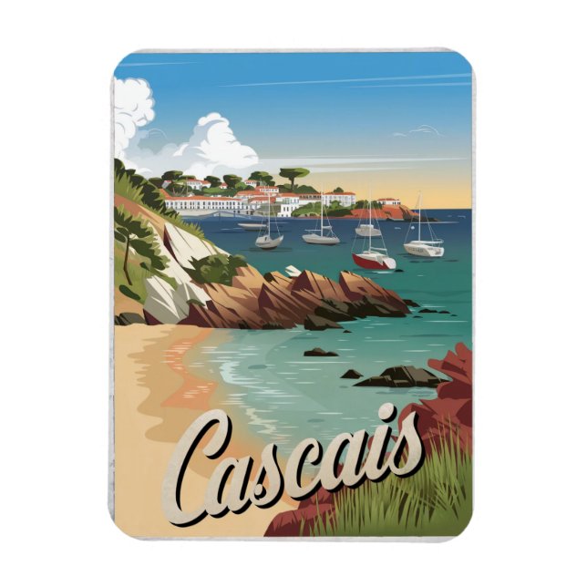 Cascais Portugal Vintage Magnet (Vertikal)