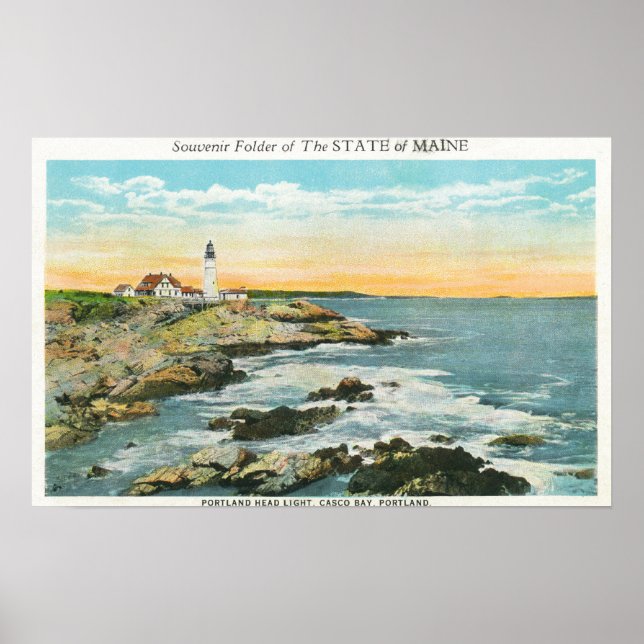 Casco Bay View of the Portland Head Lighthouse Poster (Framsidan)