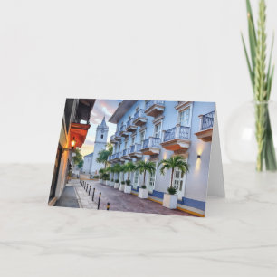 Casco Panama City Old Town Watercolor Kort