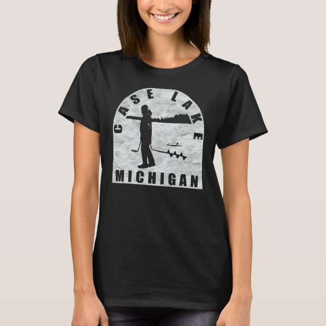 Case Lake Isfiske Michigan T Shirt (Framsida)
