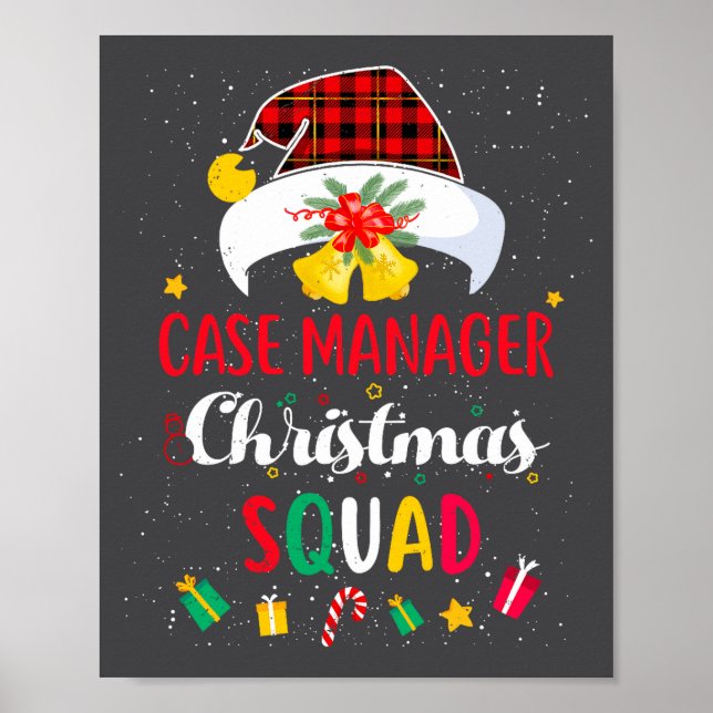 Case Manager Christmas Squad Santa Hat Matching Pr Poster (Framsidan)