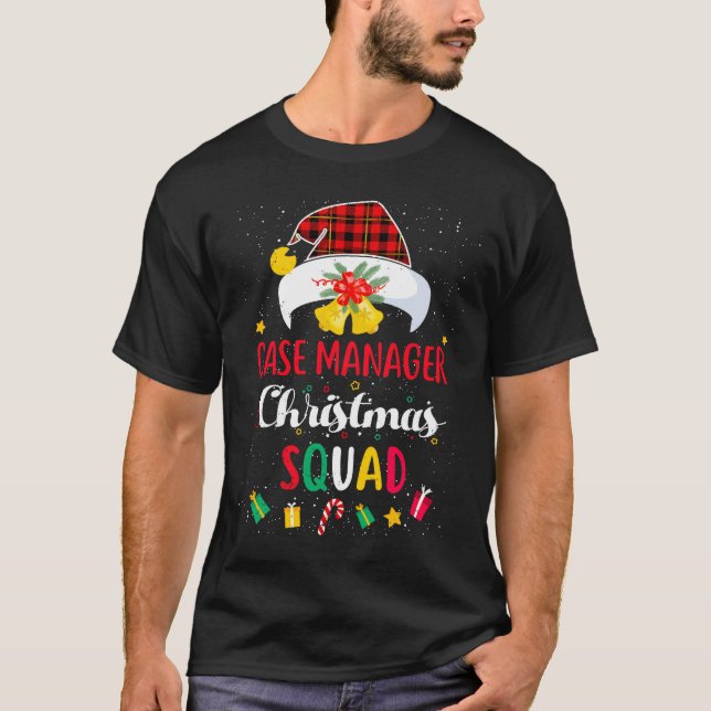 Case Manager Christmas Squad Santa Hat Matching Pr T Shirt (Framsida)