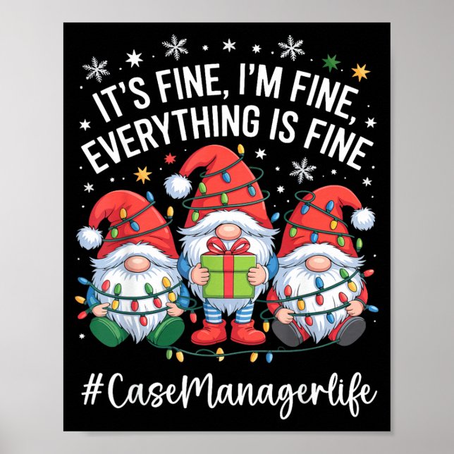 Case Manager Gnome Everything Is Fine Funny Christ Poster (Framsidan)