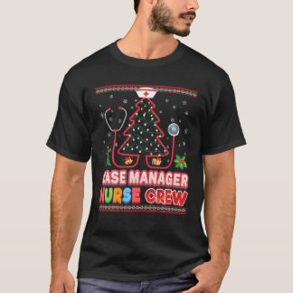 Case Manager Nurse Crew Christmas Tree Stethoscope T Shirt
