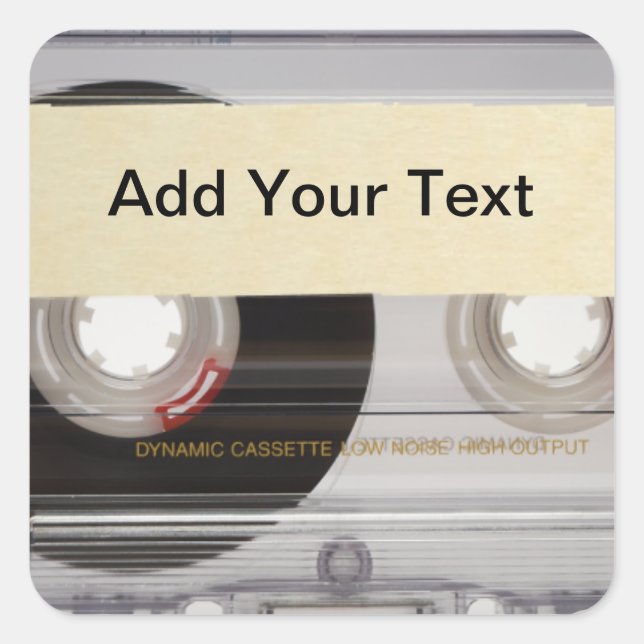 Casette Tape Fyrkantigt Klistermärke (Framsida)