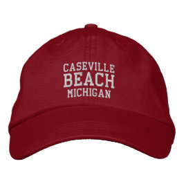 Caseville Beach Michigan Embroidered Baseball Hat Broderad Keps