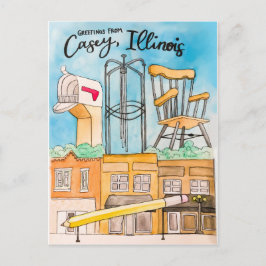 Casey, IL Postcard Vykort