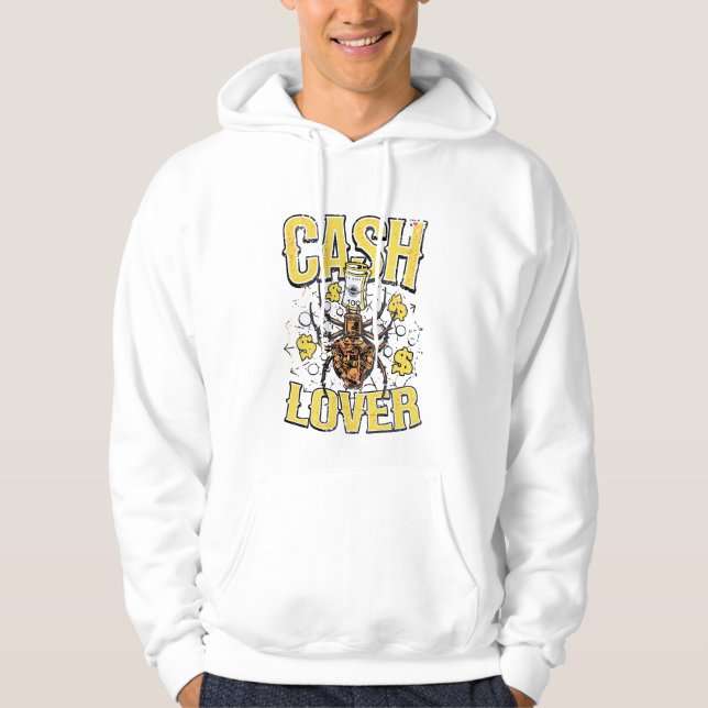 Cash Lover Bug Entreprenör Citat Hoodie (Framsida)