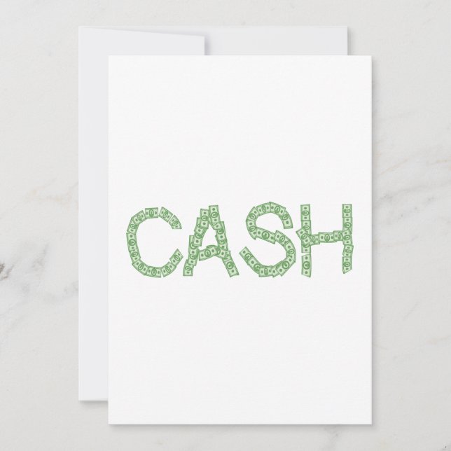 Cash Money Word Green Finans Inbjudningar (Framsida)
