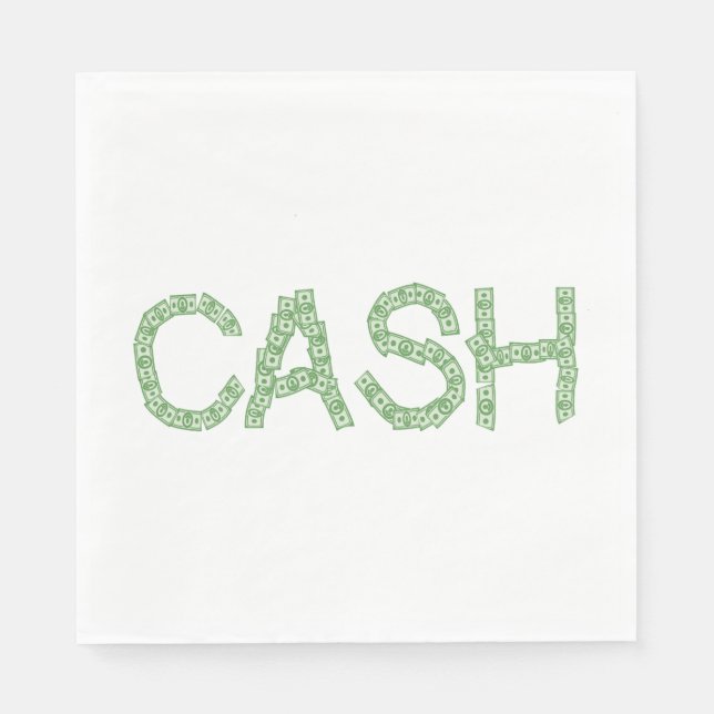 Cash Money Word Green Finans Pappersservett (Framsidan)