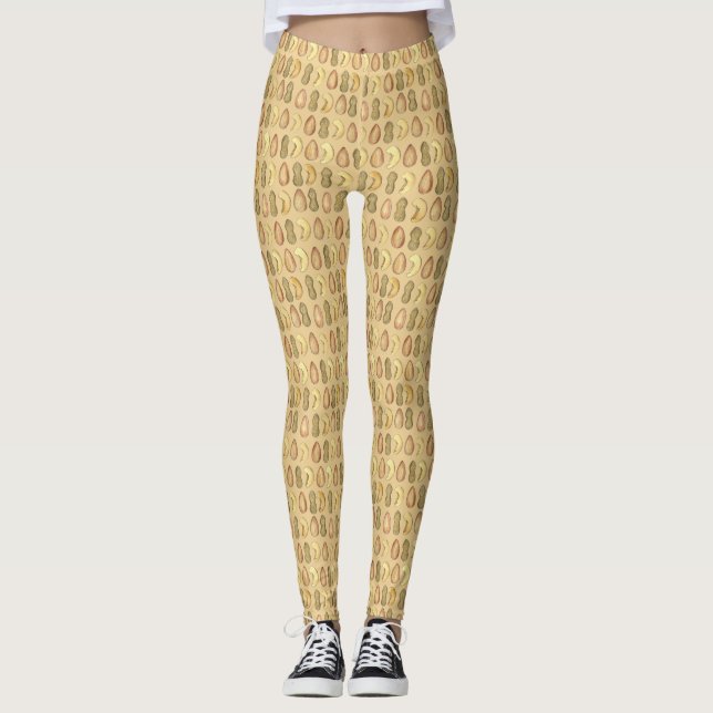 Cashew Almond Peanut Nöt Snack Food Leggings (Framsida)