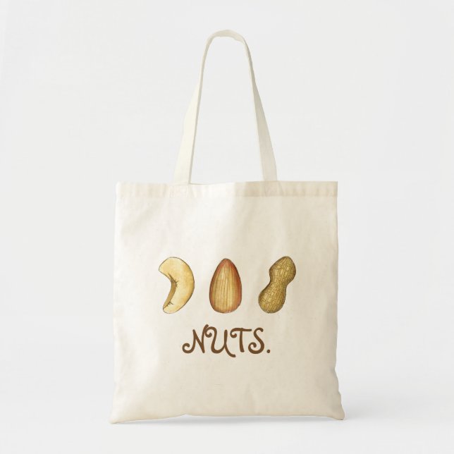 Cashew Almond Peanut Nöt Tote Bag Tygkasse (Framsidan)