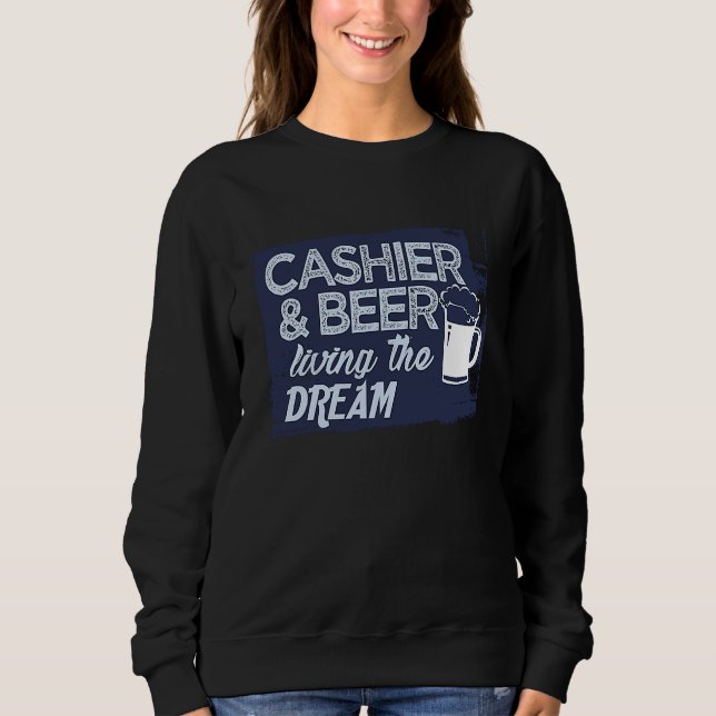 Cashier & beer Profession career worker working qu T Shirt (Framsida)