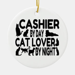 Cashier Cat Lover Julgransprydnad Keramik