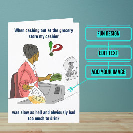 Cashier Funny Birthday Kort