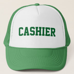 CASHIER Hat med Grönt Text Truckerkeps