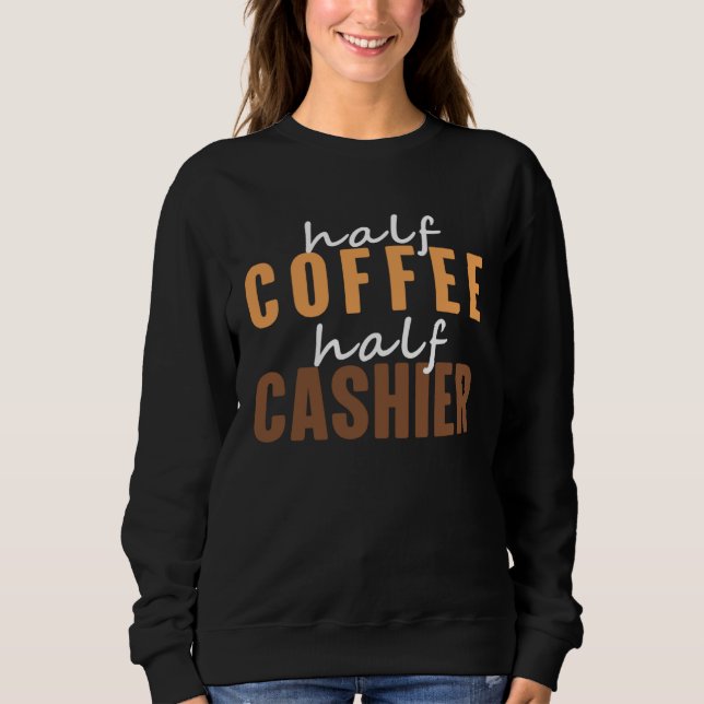 Cashier I Love Drinking Hot Coffee  Saying T Shirt (Framsida)