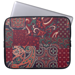 Cashmere Paisley Silke: Abstrakt Vintage Patchwork Laptop Fodral