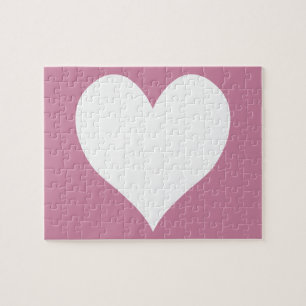Cashmere Ro och White Cute Heart Pussel