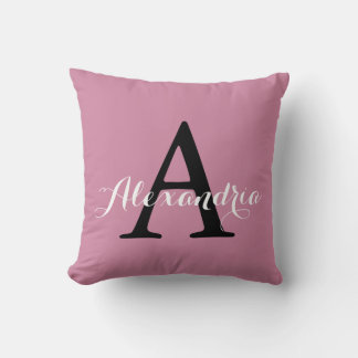Cashmere Ro Soft Rosa Solid Färg Monogram Kudde