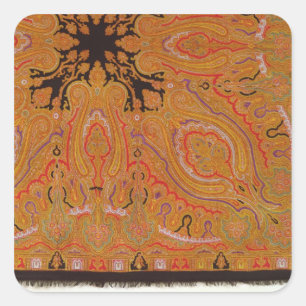 Cashmere scarf, 1870-80 fyrkantigt klistermärke
