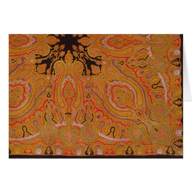 Cashmerescarf, c.1870-80 hälsningskort (Framsidan Horizontal)