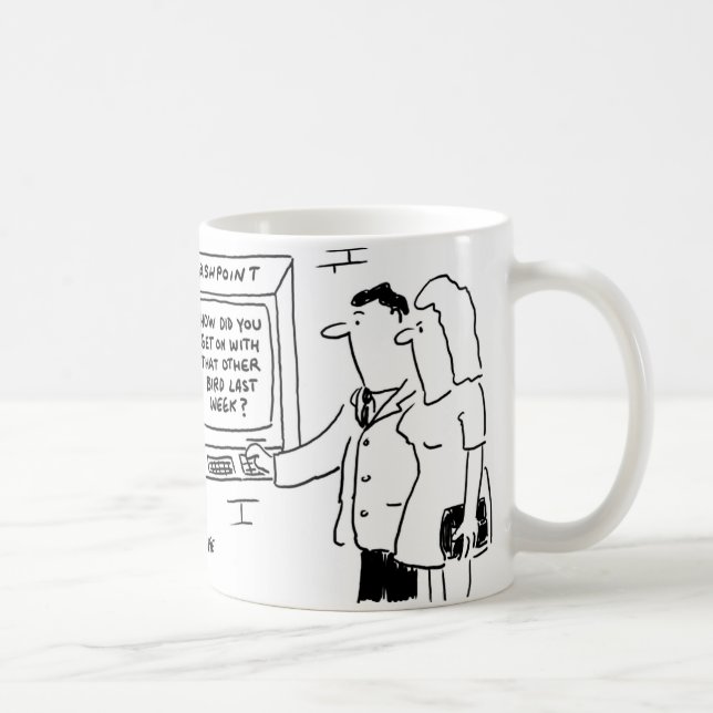 Cashpoint ATM visar ett snabbmeddelande med en frå Kaffemugg (Höger)