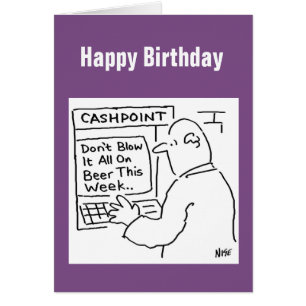 Cashpoint Maskin säger "Blow it on Beer" Hälsningskort