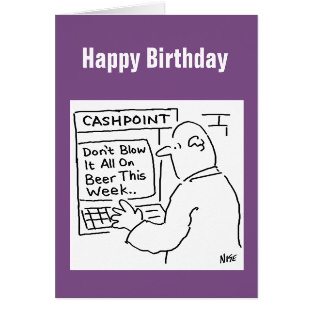 Cashpoint Maskin säger "Blow it on Beer" Hälsningskort (Framsidan)