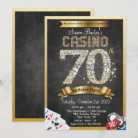 Casino 70-års guld diamant födelsedagsinbjudan