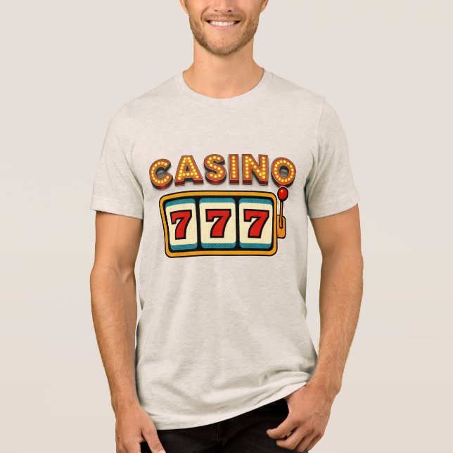 Casino 777 Spelautomat T-Shirt (Framsida)