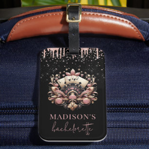 Casino Bachelorette Luxury Black Rosa Guld Bagagebricka