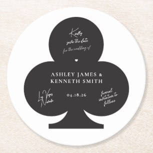 Casino Bröllop spara datum Underlägg Papper Rund