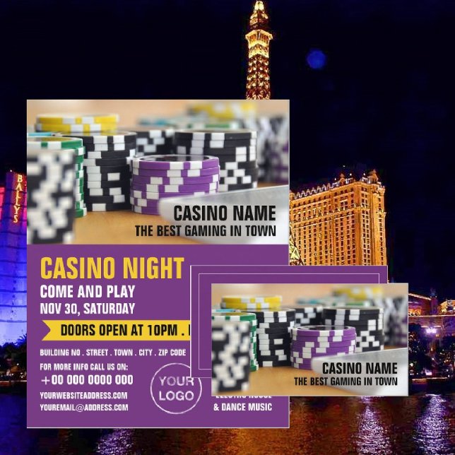 Casino Chip, Casino Night, Gaming Industry Flygblad (Skapare uppladdad)