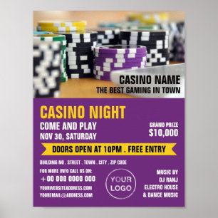 Casino Chip, Casino Night, Gaming Industry Poster