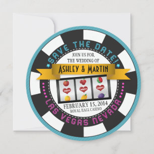 Casino Chip Vegas Bröllop spara datum Datumet