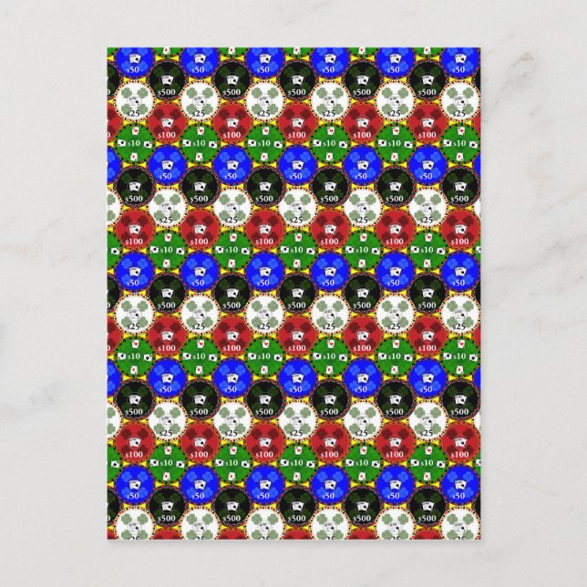 Casino Chip Vykort (Framsida)