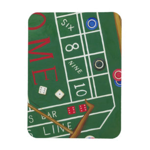 Casino Craps Bord med Chip och Dice Magnet