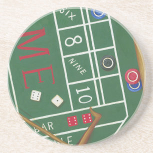 Casino Craps Bord med Chip och Dice Underlägg Sandsten