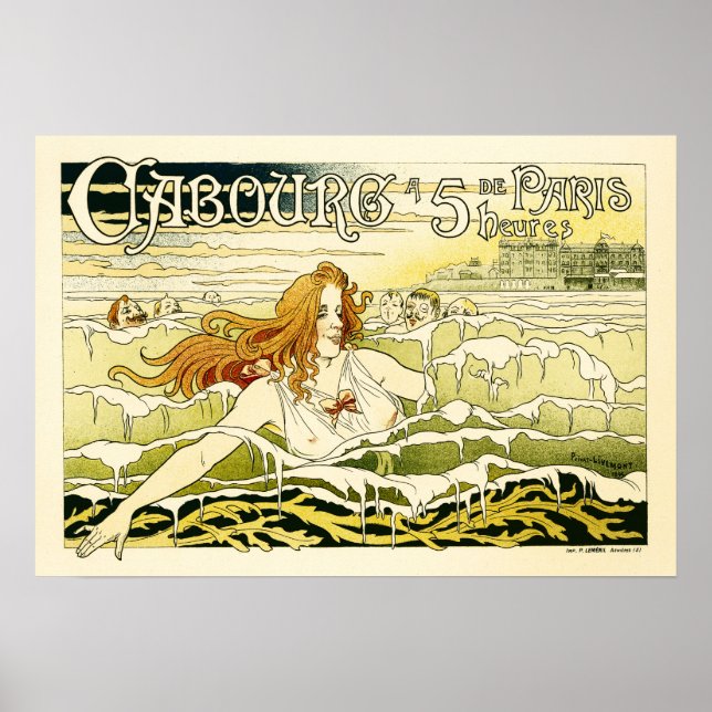 CASINO DE CABOURG Paris Henri Privat Livemont Art Poster (Framsidan)