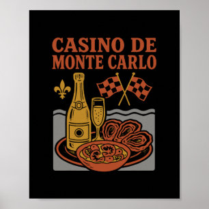 Casino De Monte Carlo Souvenir Monaco Mat Och Tra Poster