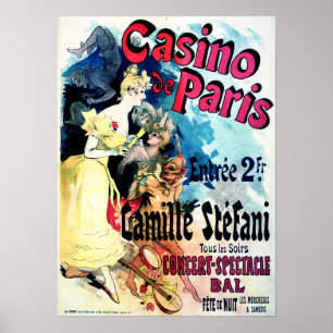 CASINO DE PARIS Camille Stefani Vintage Fransk Poster