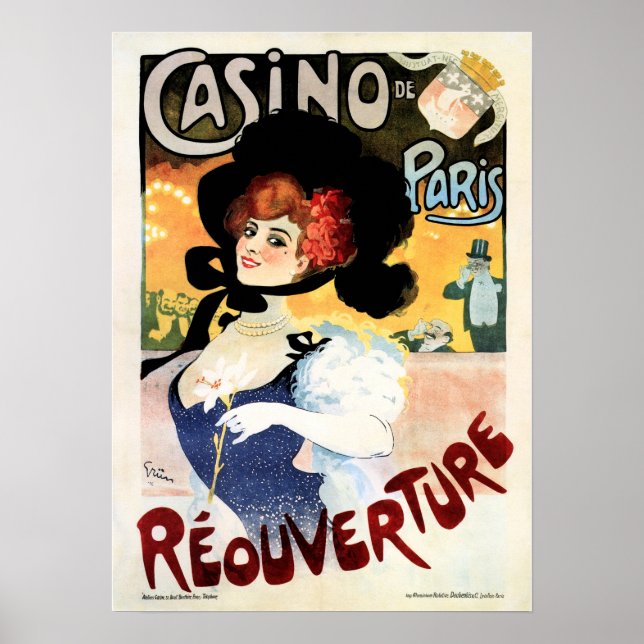 CASINO DE PARIS Reouverture Music Vintage Fransk Poster (Framsidan)