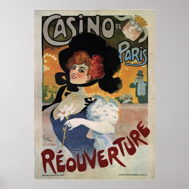 Casino de Paris ~ Reouverture Vintage affisch 1906 (Framsidan)