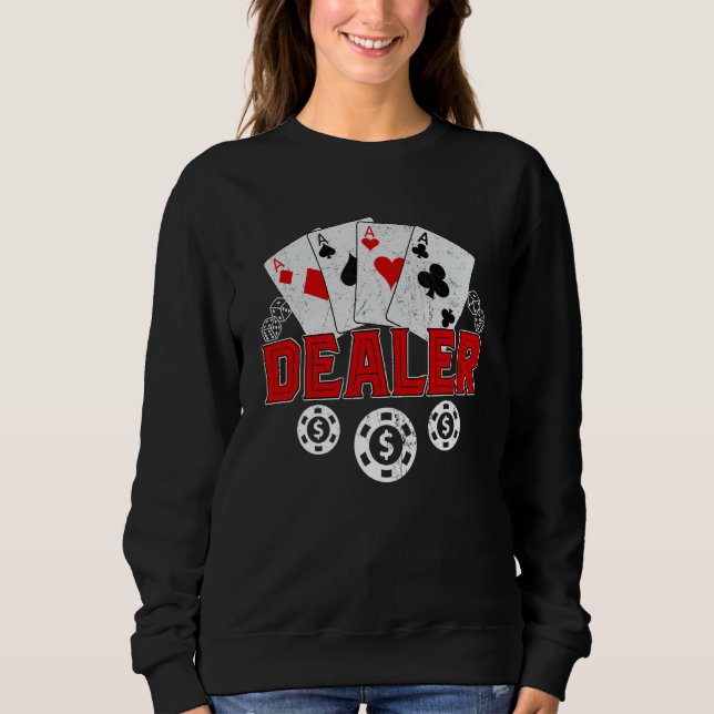 Casino Dealer Halloween Costume Shirt Poker Gambli T (Framsida)