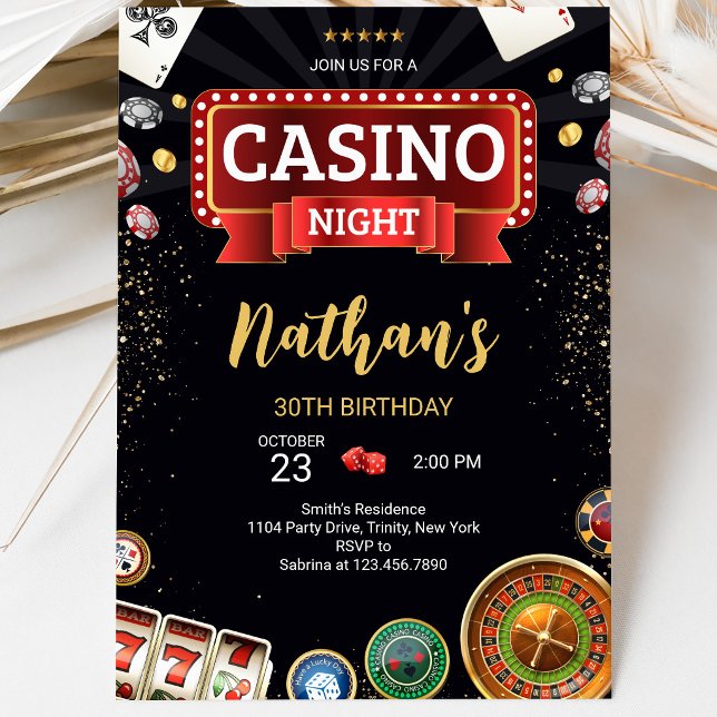 Casino Födelsedag Inbjudningar (Skapare uppladdad)
