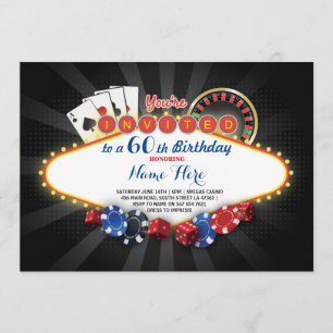 Casino-födelsedagskväll Las Vegas-Party-kort Inbju Inbjudningar