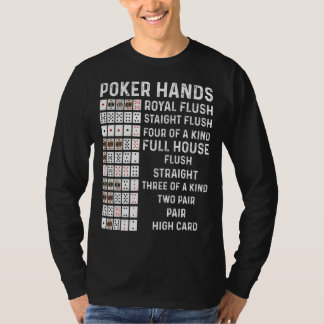 Casino Gam för Poker Händer Chost Lakan Card T Shirt