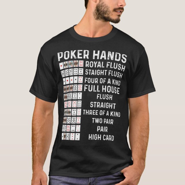 Casino Gam för Poker Händer Chost Lakan Card T Shirt (Framsida)