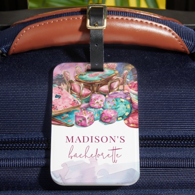 Casino Gambling Bachelorette Luxury Rosa Bagagebricka (Framsida Insitu 2)